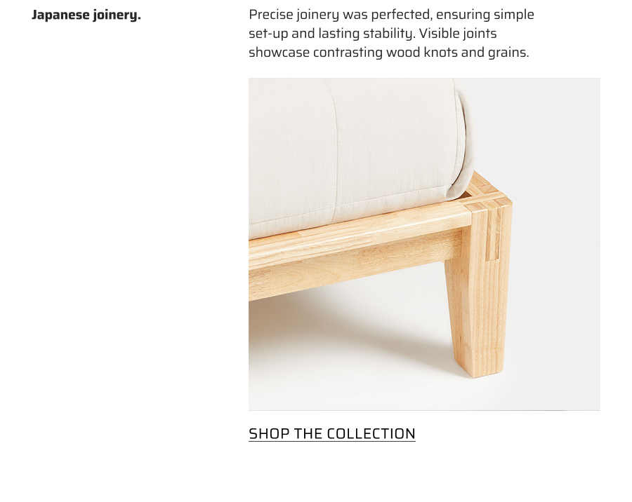 Japanese joinery. Shop the collection