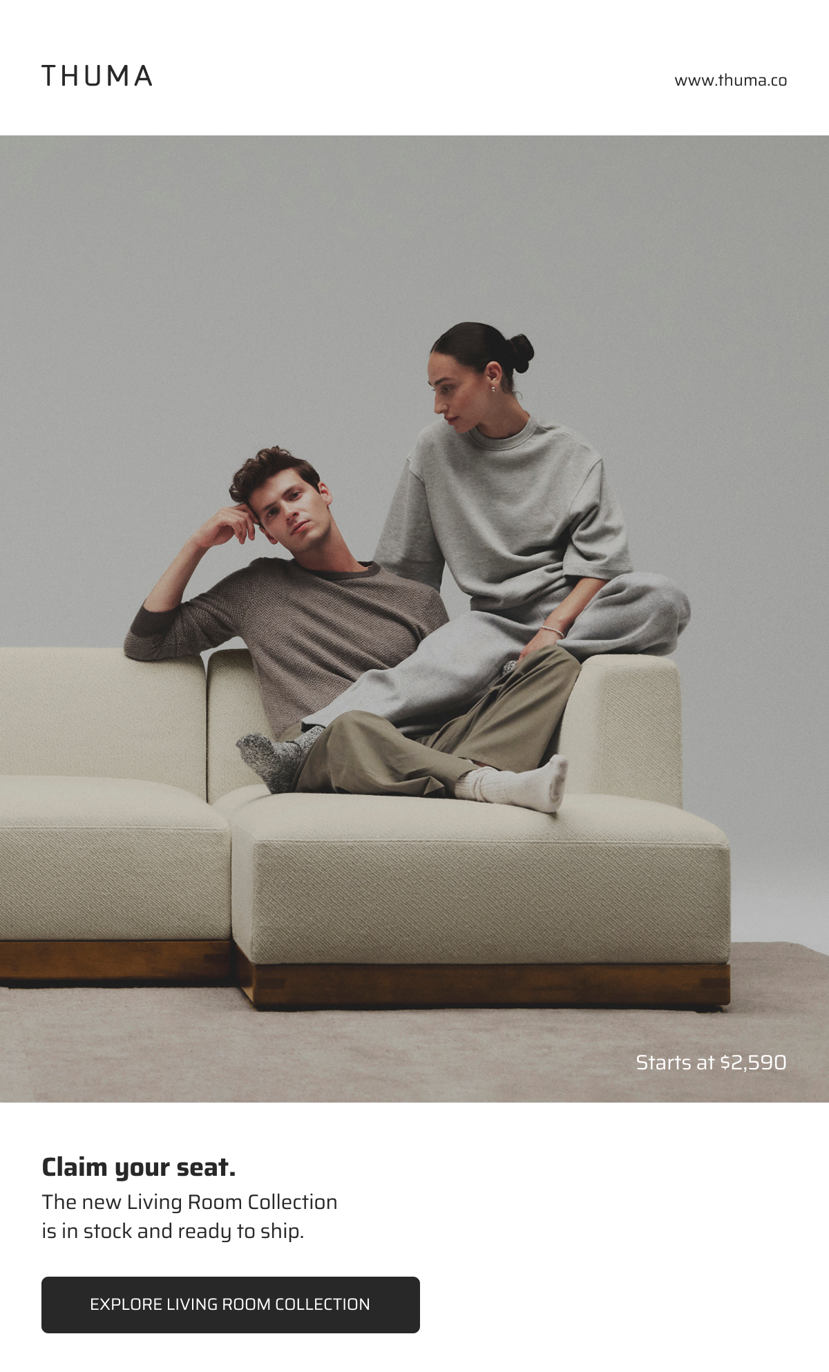 Claim your seat. Explore Living Room Collection.