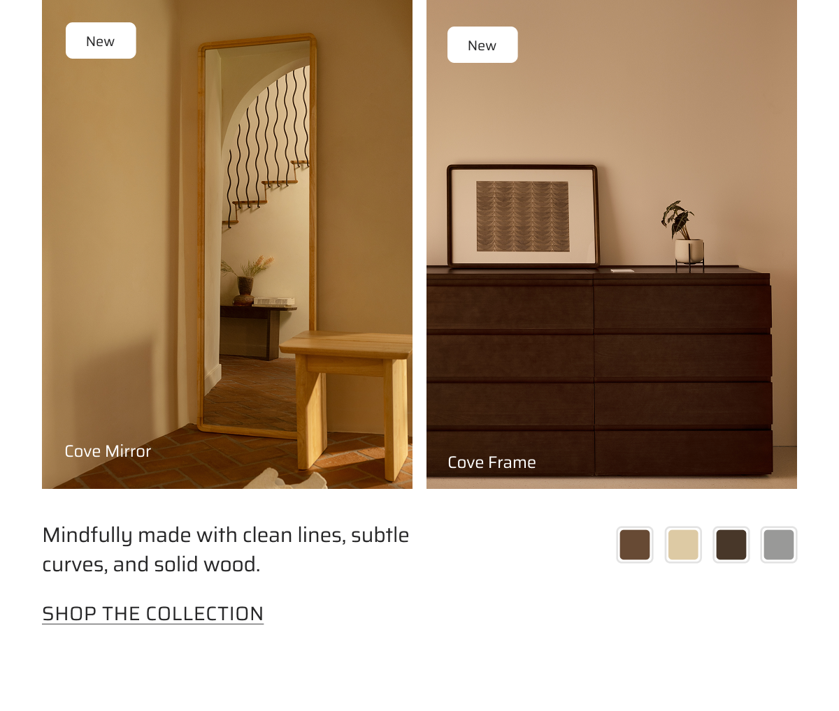 Mndfully made with clean lines, subtle curves, and solid wood. Shop the collection