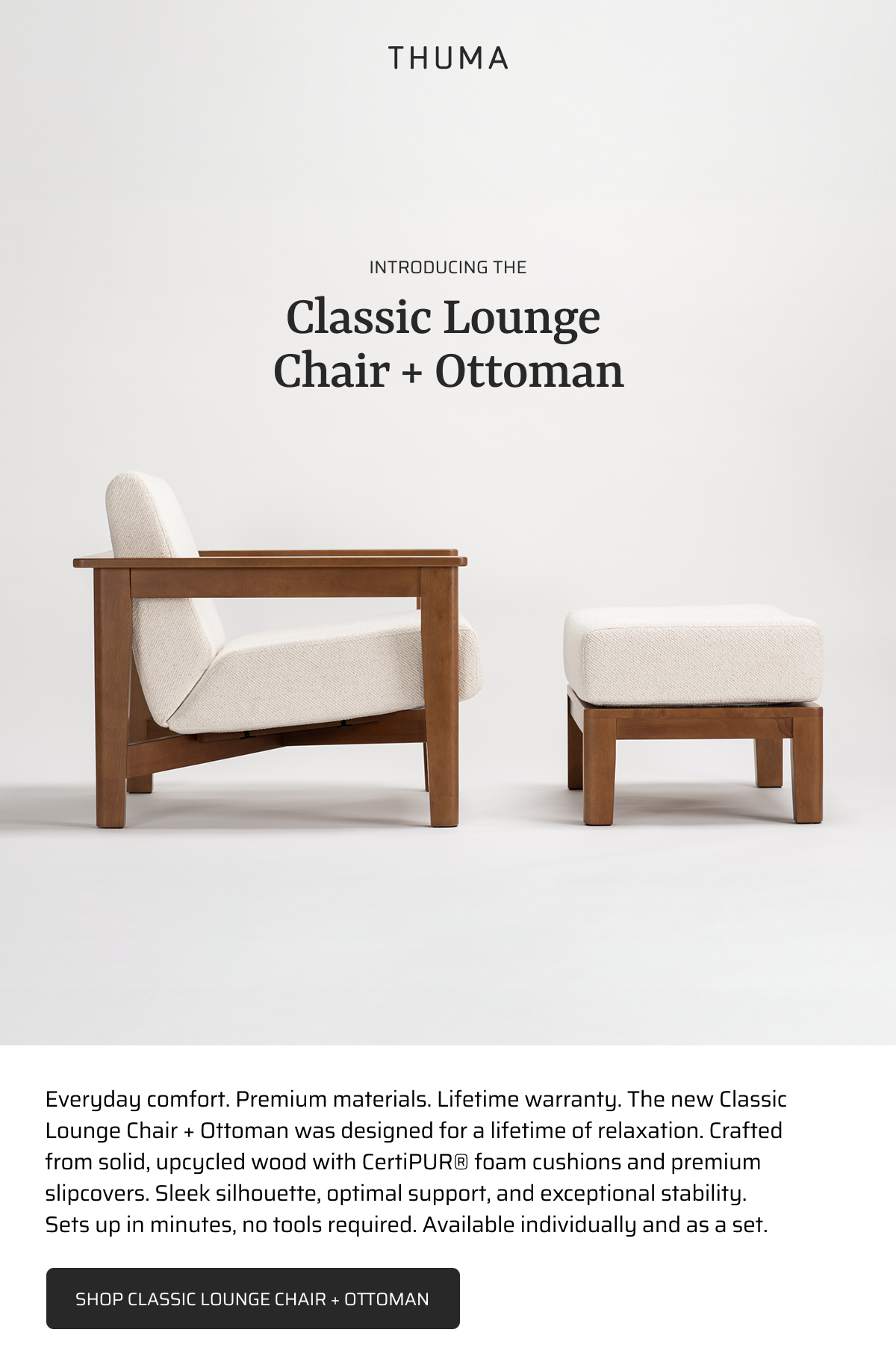 Introducing: Classic Lounge Chair + Ottoman