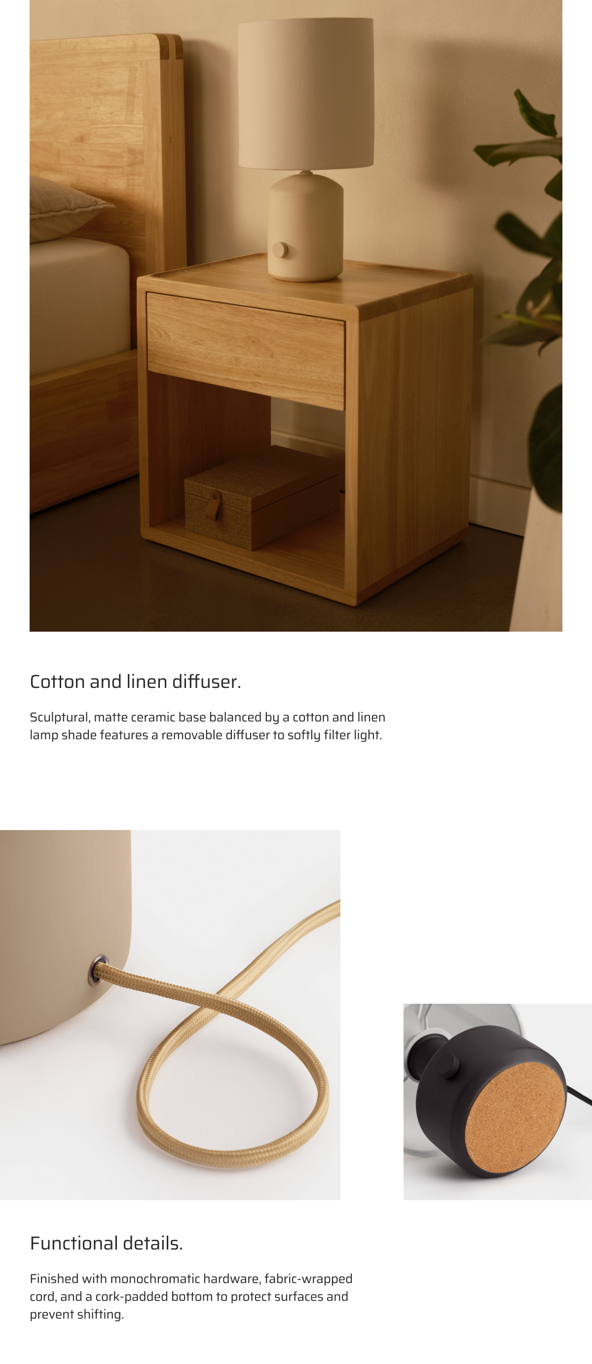 Cotton and linen diffuser.