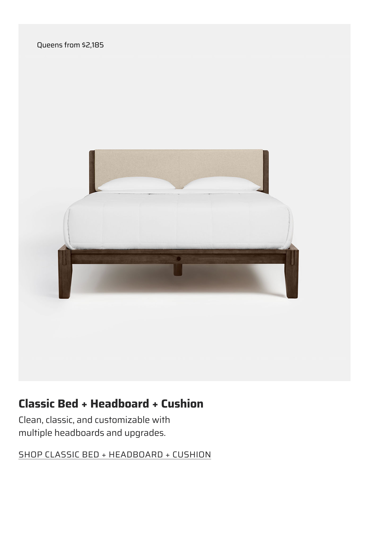 Classic Bed + Headboard + Cushion