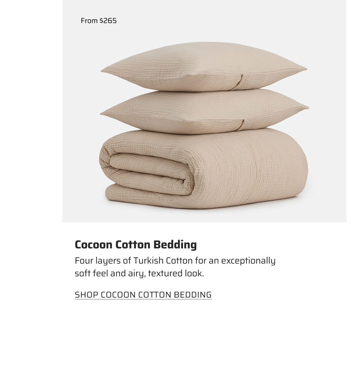 Cocoon Cotton Bedding.