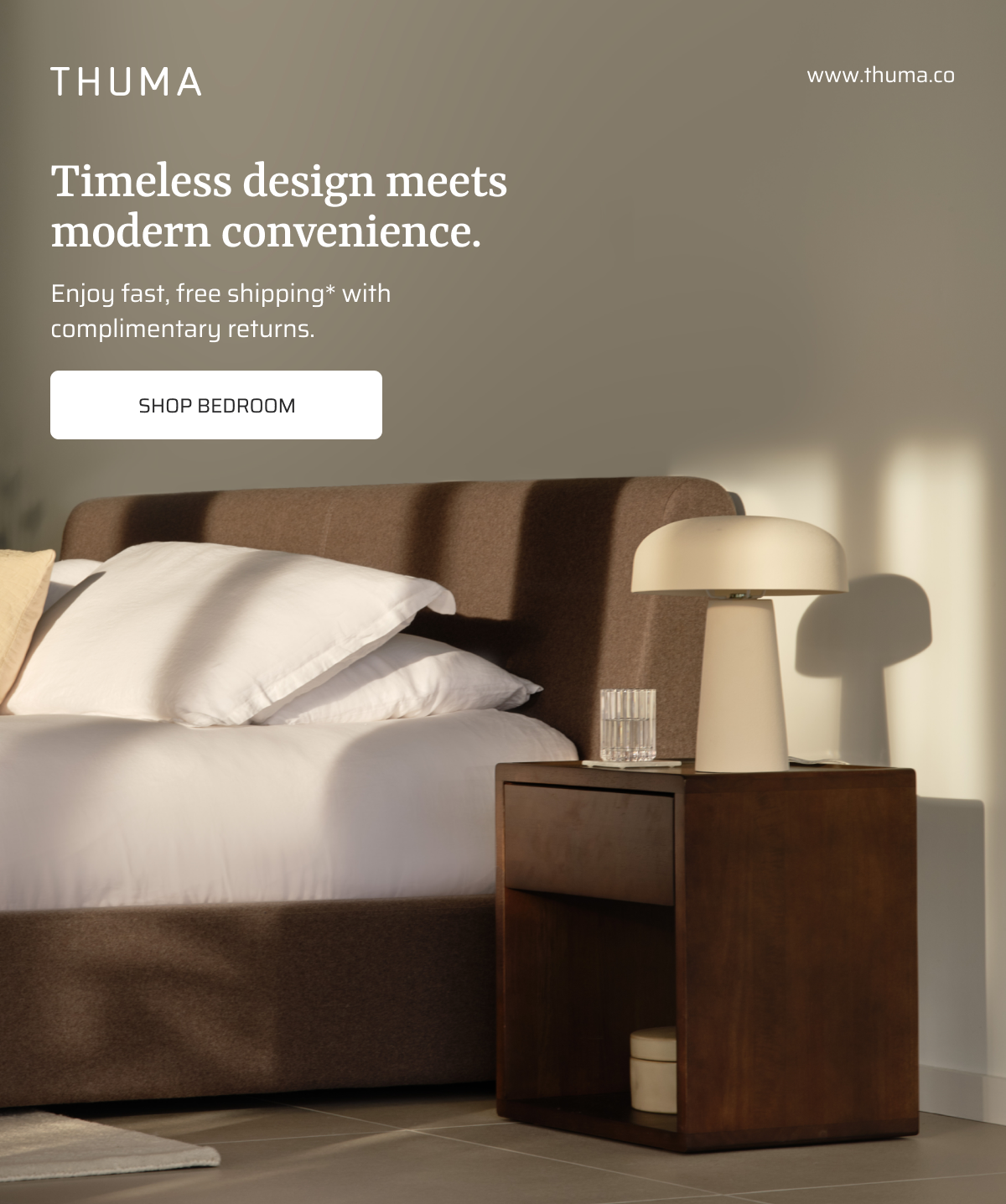 Timeless design meets modern convenience. Shop bedroom.