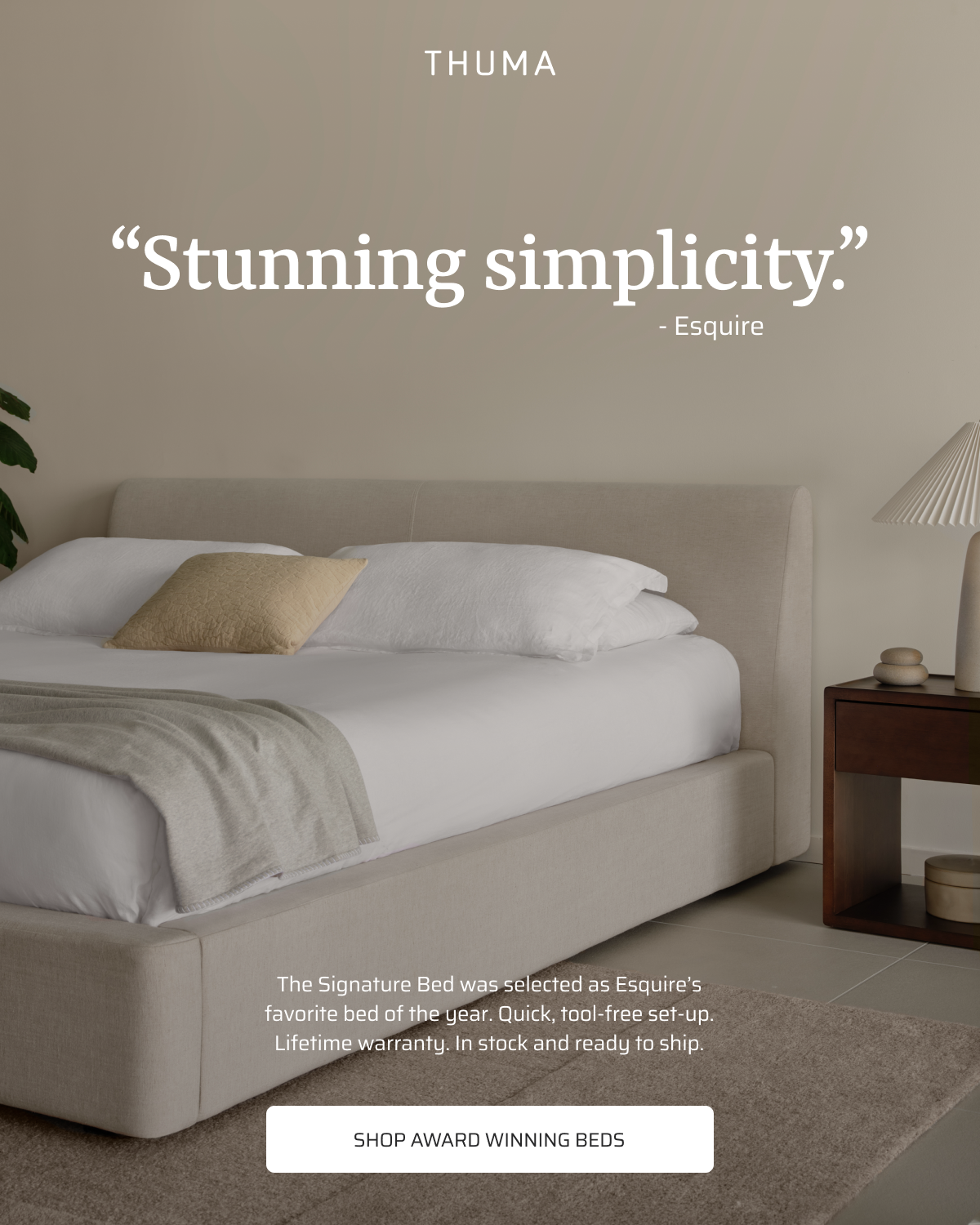 Stunning simplicity. Shop award winning beds.