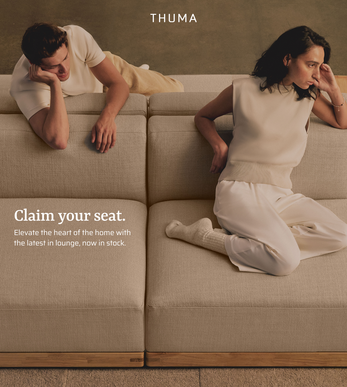 Claim your seat. elevate the heart of the home with the latest in lounge, now back in stock