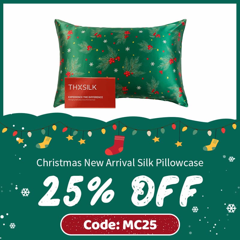 Christmas 22 Momme Pure Silk Pillowcase