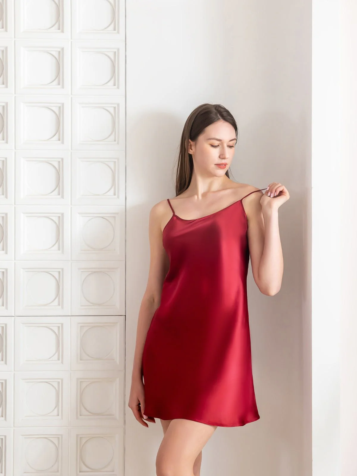 Image of Final Sale - 19 Momme Silk Chemise Slip Dress(Limited Stock)
