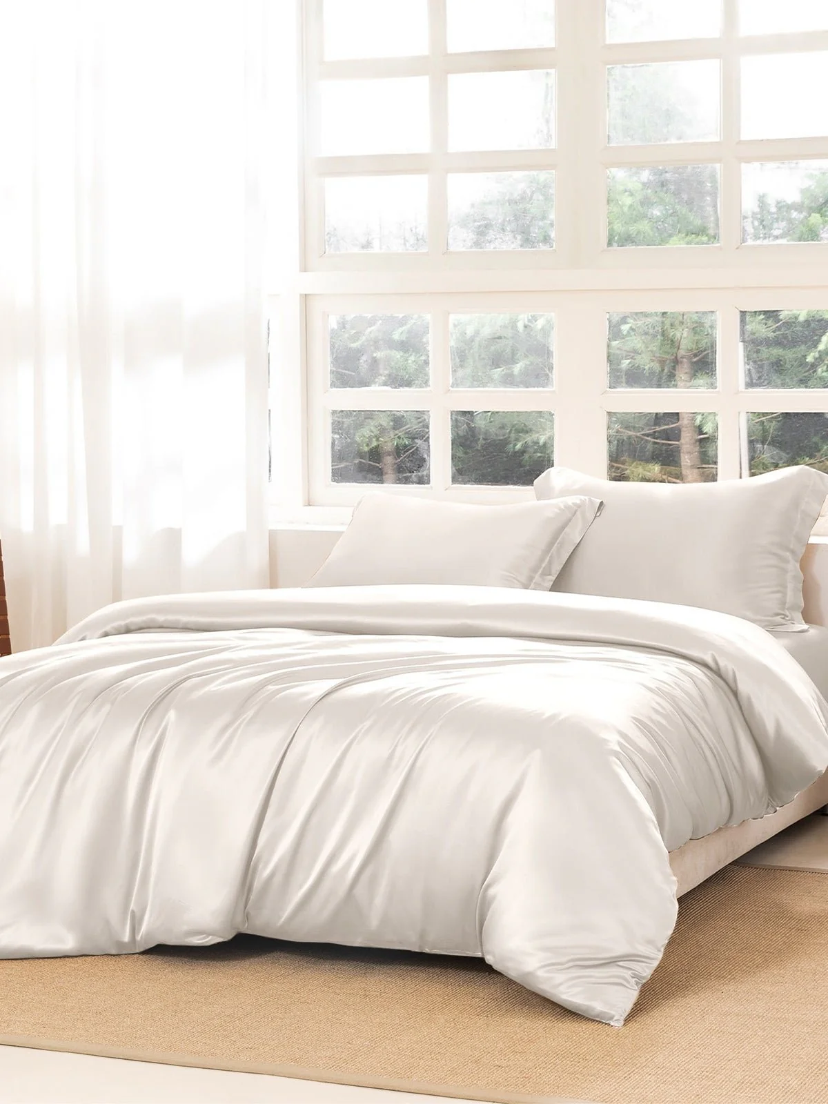 Image of Final Sale - 22 Momme Silk Duvet Cover Set (4 Pieces)(Limited Stock)