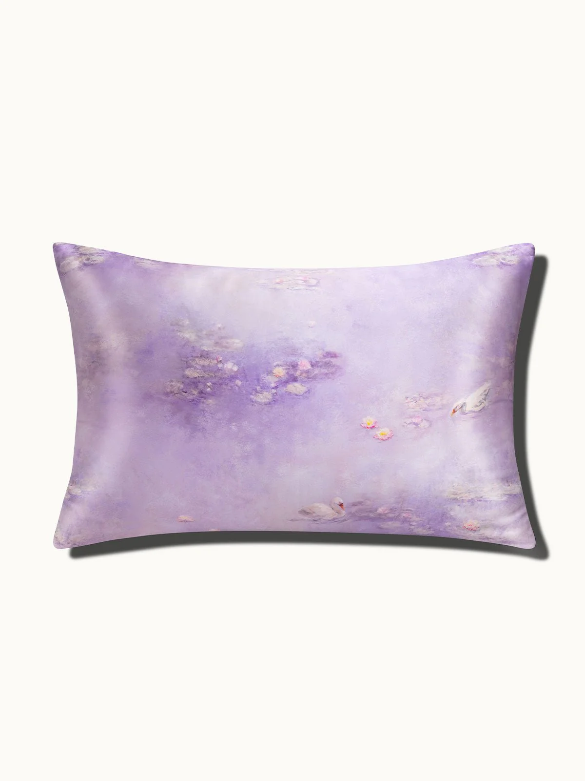 Image of Monet Water Lilies Lilac Silk Pillowcase