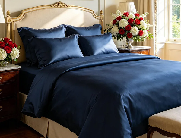 Serene sleep in luxurious silk bedding