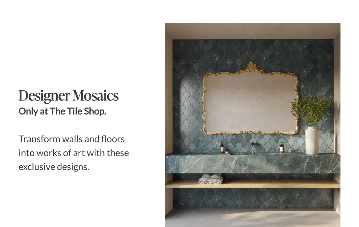 Designer Mosaics Only at The Tile Shop. Transform walls and floors into works of art with these exclusive designs. 