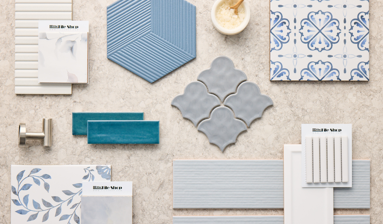 Blue and White Tile Mood Board