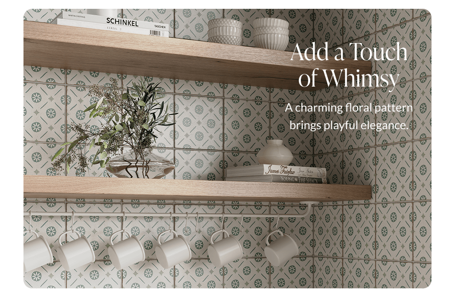 Add a Touch of Whimsy. A charming floral pattern brings playful elegance. 