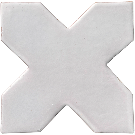 Zellige White Chabone Cross Matte Ceramic Wall and Floor Tile