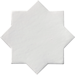 Zellige White Chabone Star Matte Ceramic Wall and Floor Tile