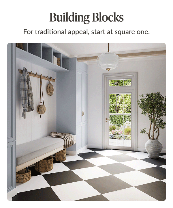 Building Blocks - For traditional appeal, start at square one. 