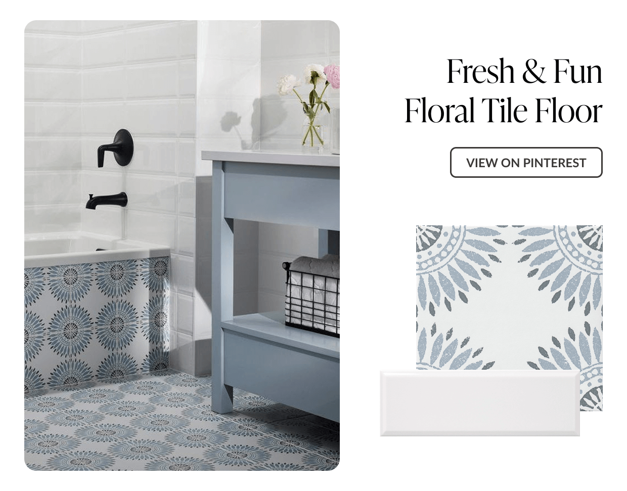 Fresh and fun floral tile floor - View on Pinterest