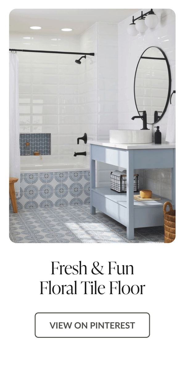 Fresh and fun floral tile floor - View on Pinterest