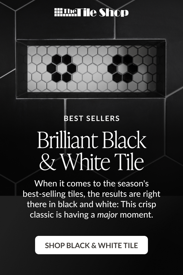 The Tile Shop Best Sellers Brilliant Black & White Tile - When it comes to the season's best-selling tiles, the results are right there in black and white: This crisp classic is having a major moment. Shop Black & White Tile