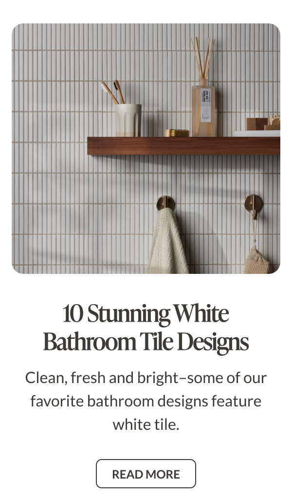 10 Stunning White Bathroom Tile Designs: Clean, fresh and bright - some of our favorite bathroom designs feature white tile. Read More