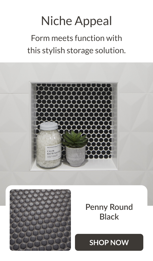 Niche Appeal: Form meets function with this stylish storage solution. Penny Round Black Shop Now