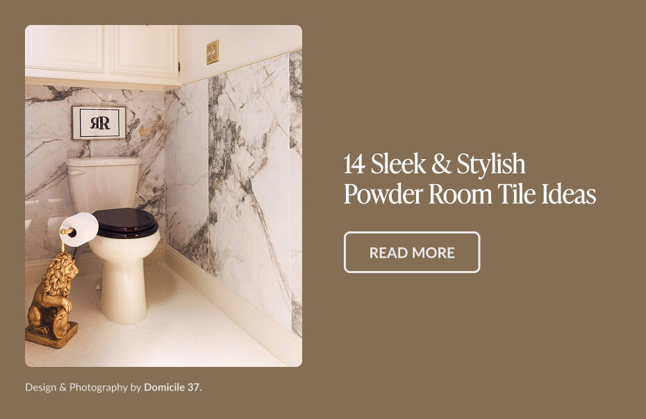 14 Sleek & Stylish Powder Room Tile Ideas - Read More. Design & Photography by Domicile 37. 