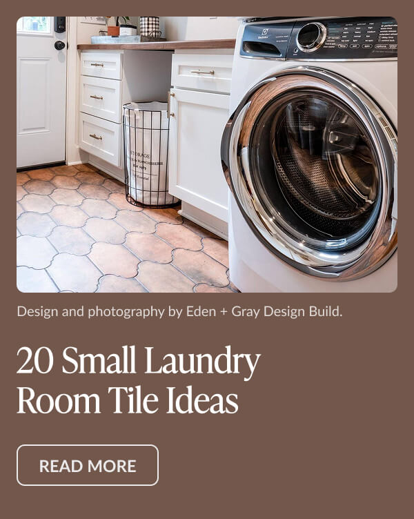 20 Small Laundry Room Tile Ideas - Read More. Design and photography by Eden + Gray Design Build.