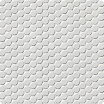 Penny Round White Mosaic