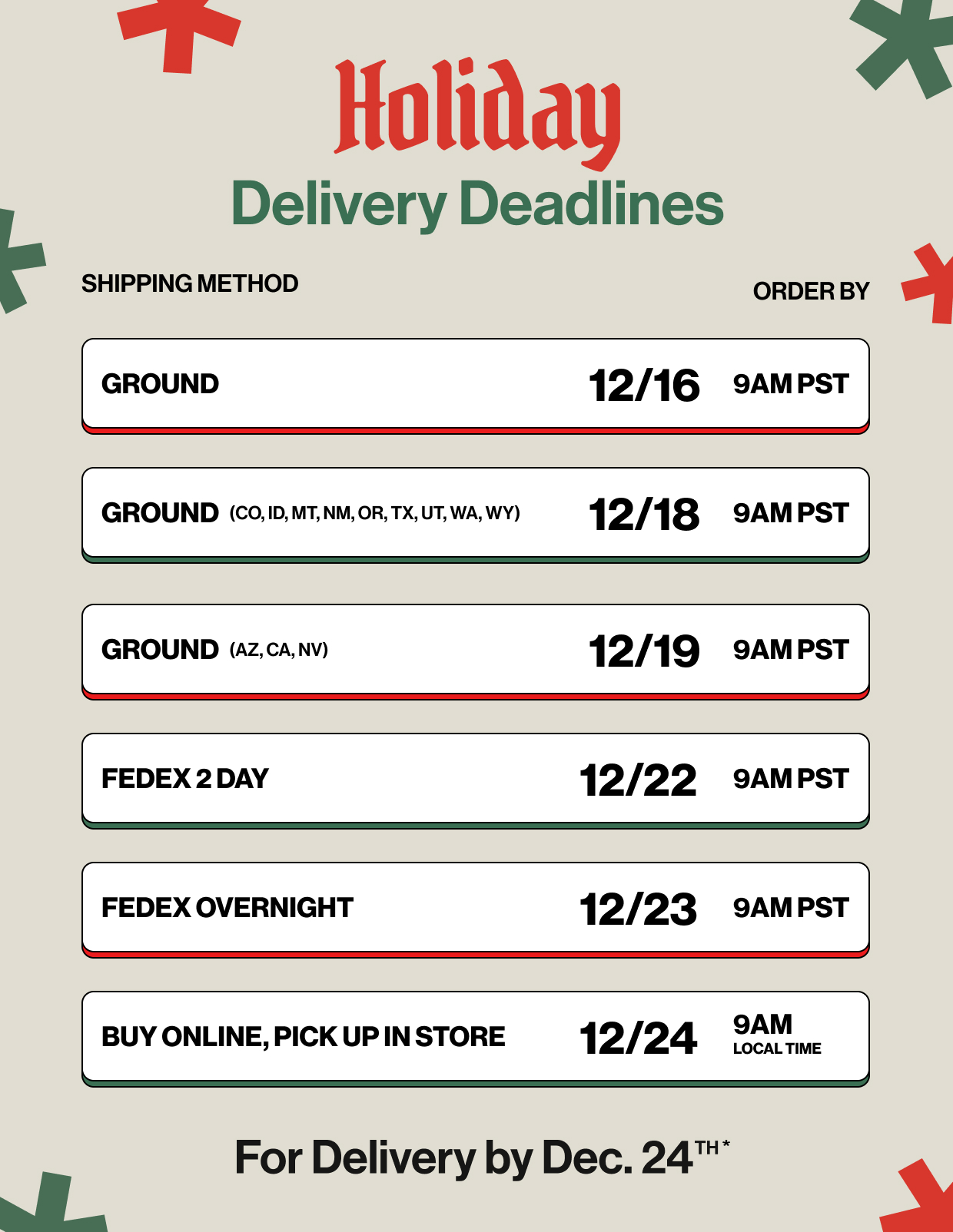 Tillys shipping cut off