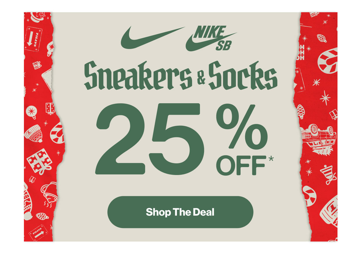 Nike and Nike SB Shoes and Socks 25% Off