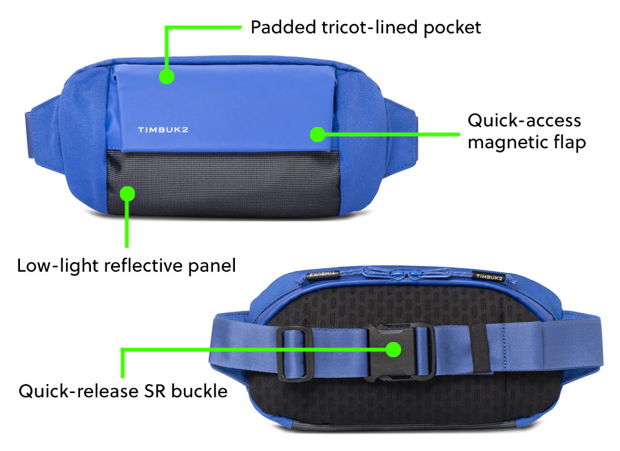 Miles Chest Pack product image with key features highlighted
