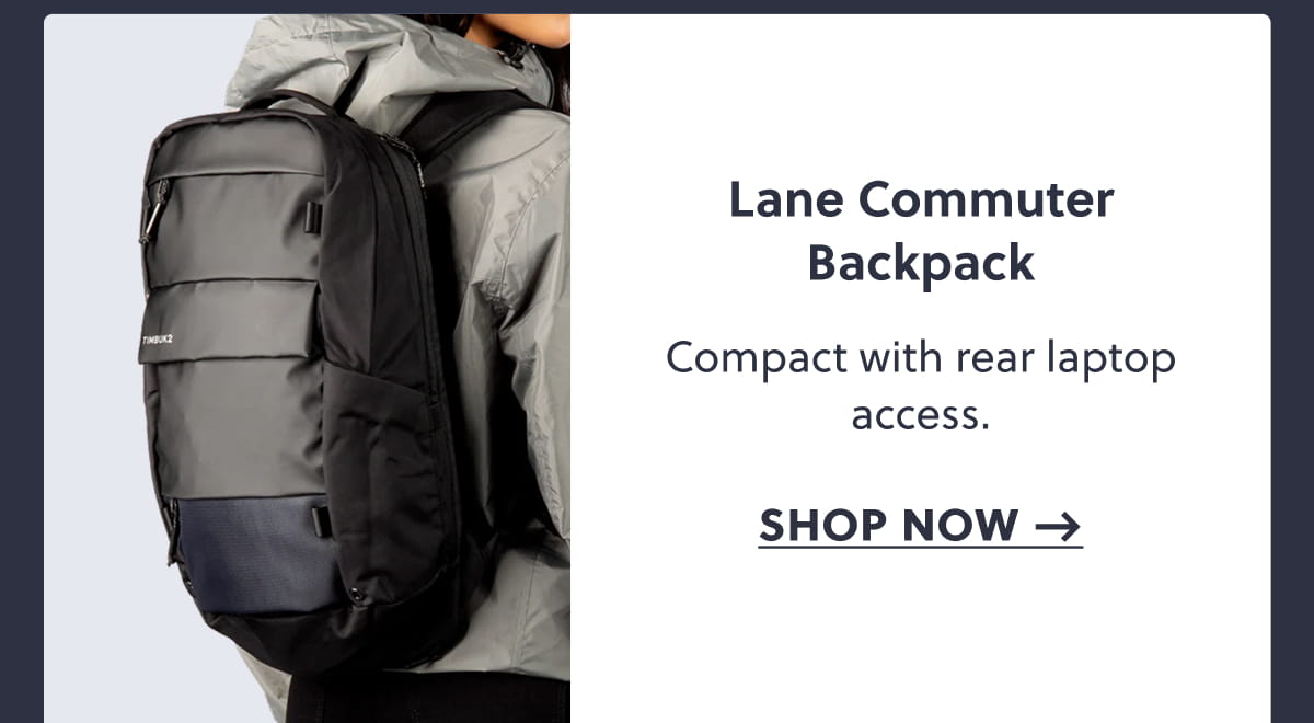 Lane Commuter Backpack | Compact with rear laptop access. Shop now →