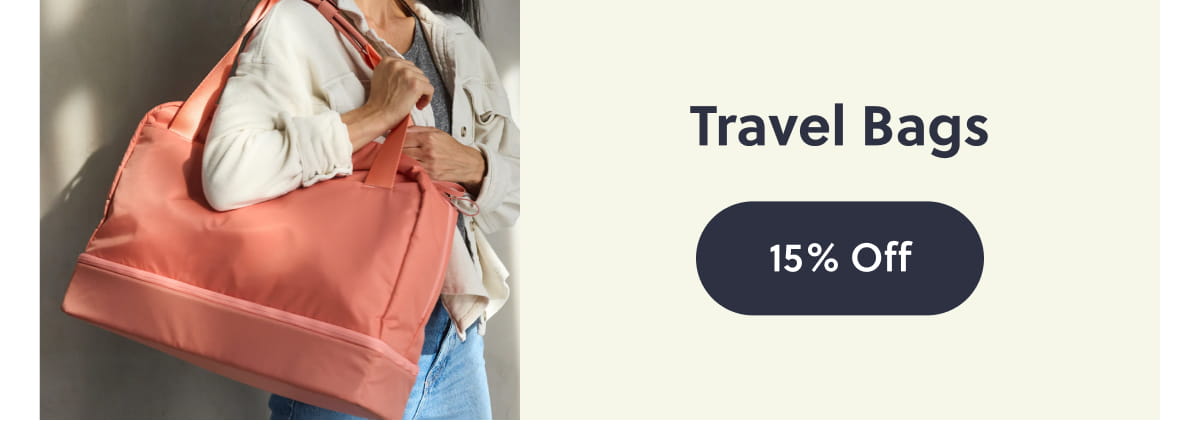 Travel Bags 15% Off