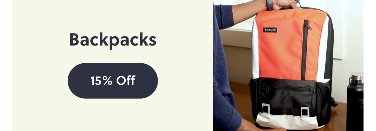 Backpacks 15% Off