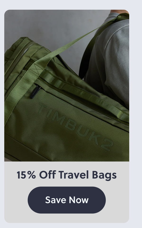 15% Off Travel Bags Save now