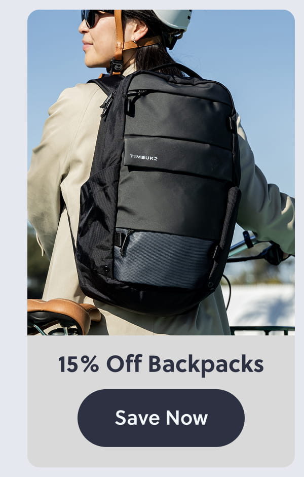15% Off Backpacks Save now