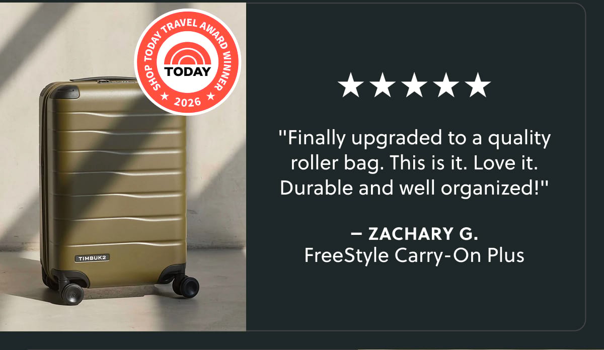 "Finally upgraded to a quality roller bag. This is it. Love it. Durable and well organized!" – Zachary G. | FreeStyle Carry-On Plus
