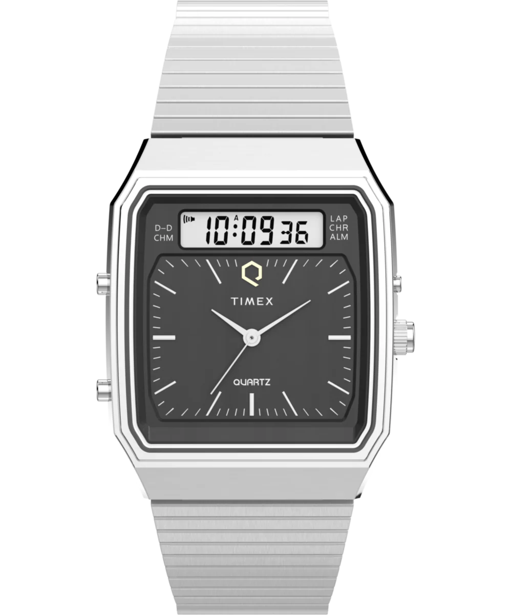 Image of Q Timex® 1982 Ana-Digi Reissue 33mm Stainless Steel Bracelet Watch&nbsp;