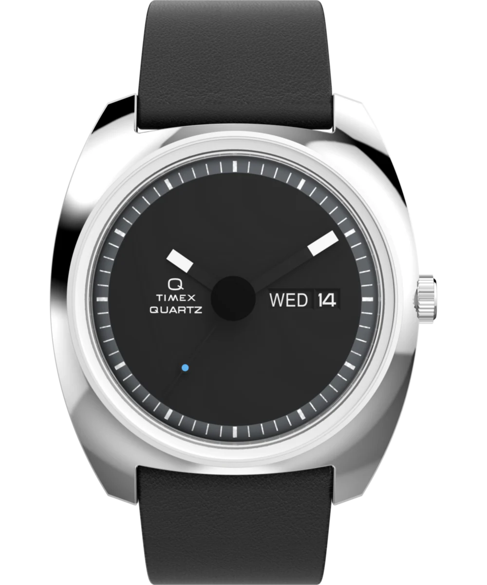 Image of Q Timex® 1975 Enigma 37mm Leather Strap Watch