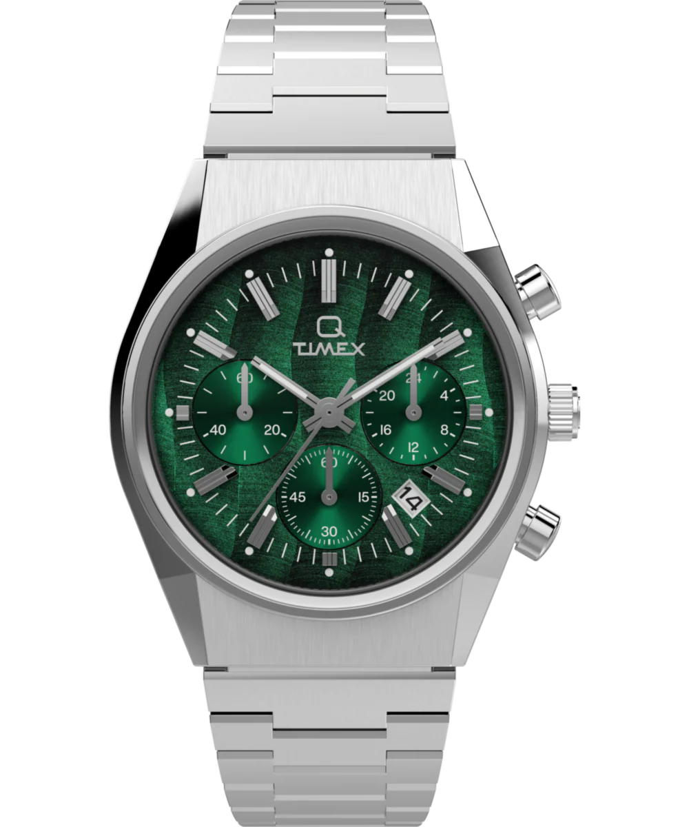 Image of Q Timex®&nbsp;Falcon Eye Chronograph 40mm Stainless Steel Bracelet&nbsp;
