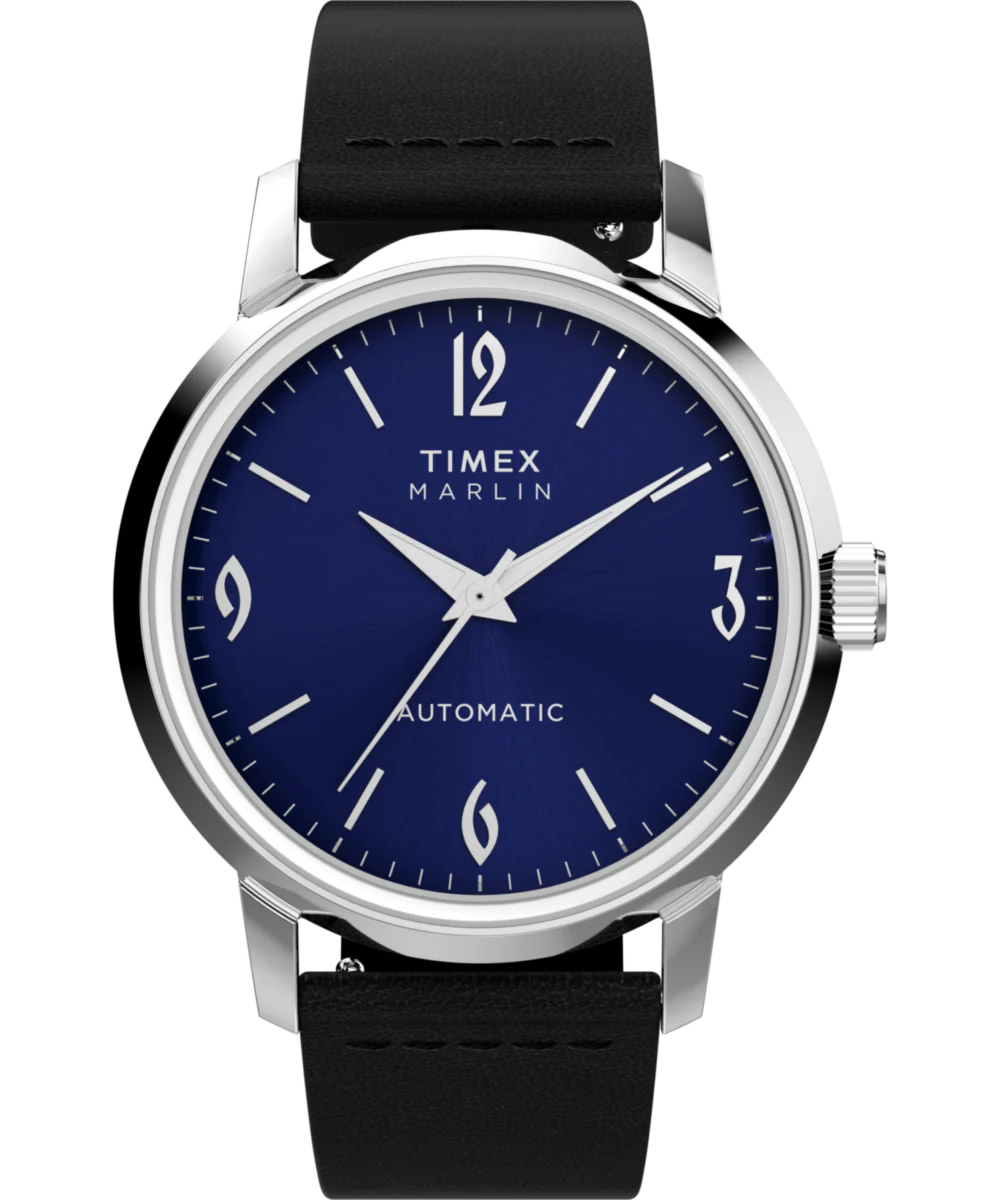 Image of Marlin® Automatic 40mm Leather Strap Watch