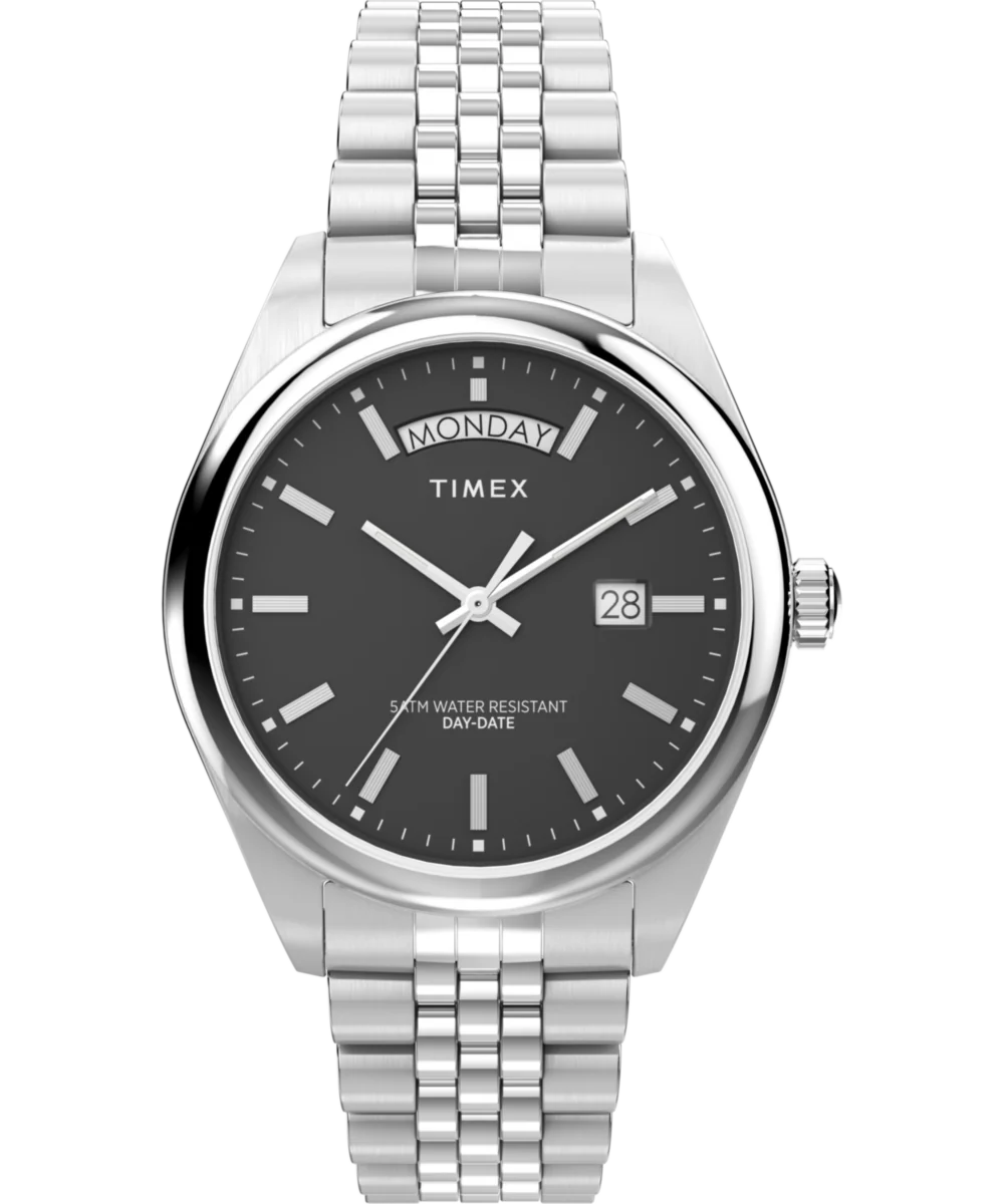 Image of Timex Legacy Day and Date 41mm Stainless Steel Bracelet Watch