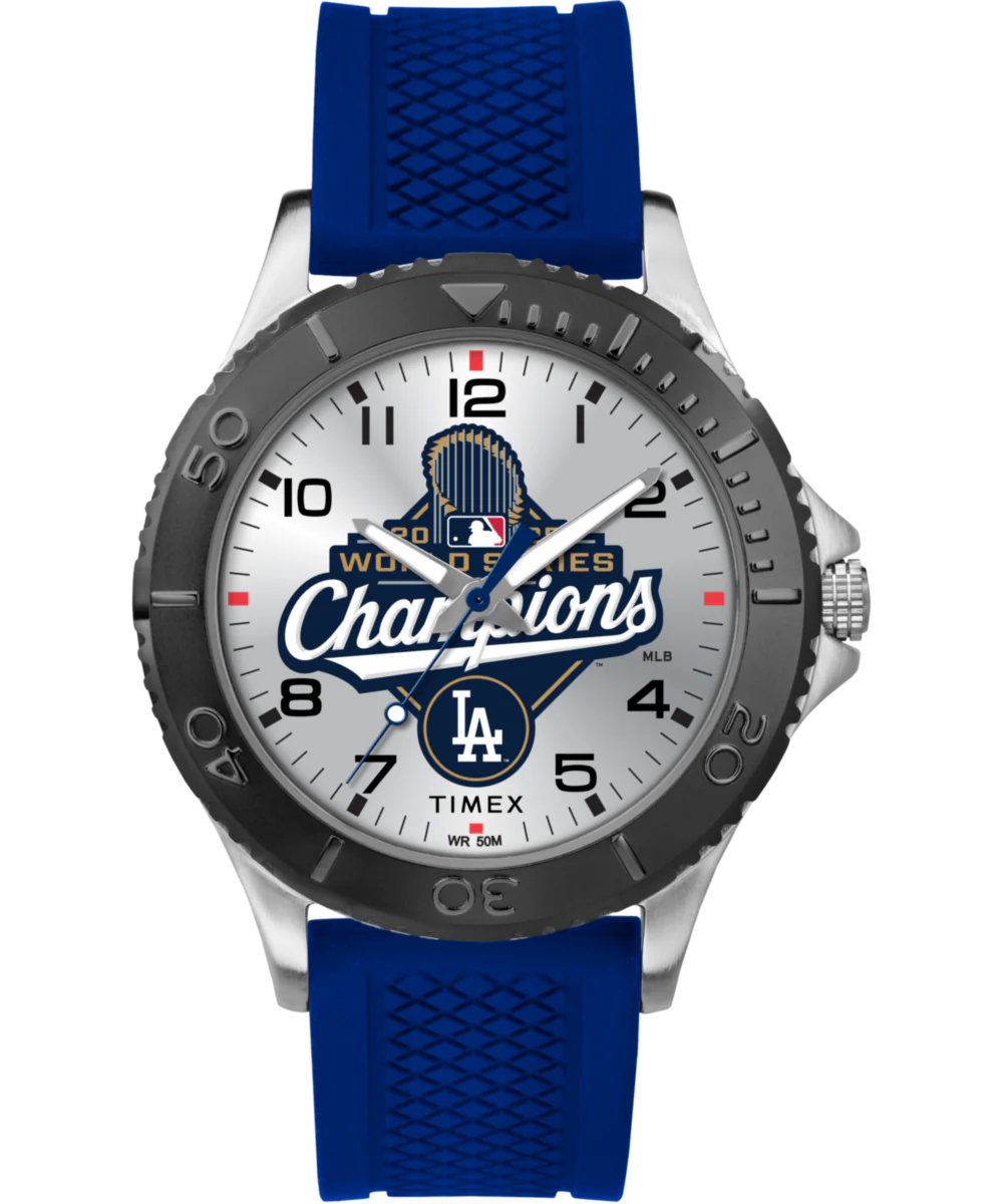 Image of Timex Gamer Los Angeles Dodgers 2025 World Series 42mm Silicone Strap Watch