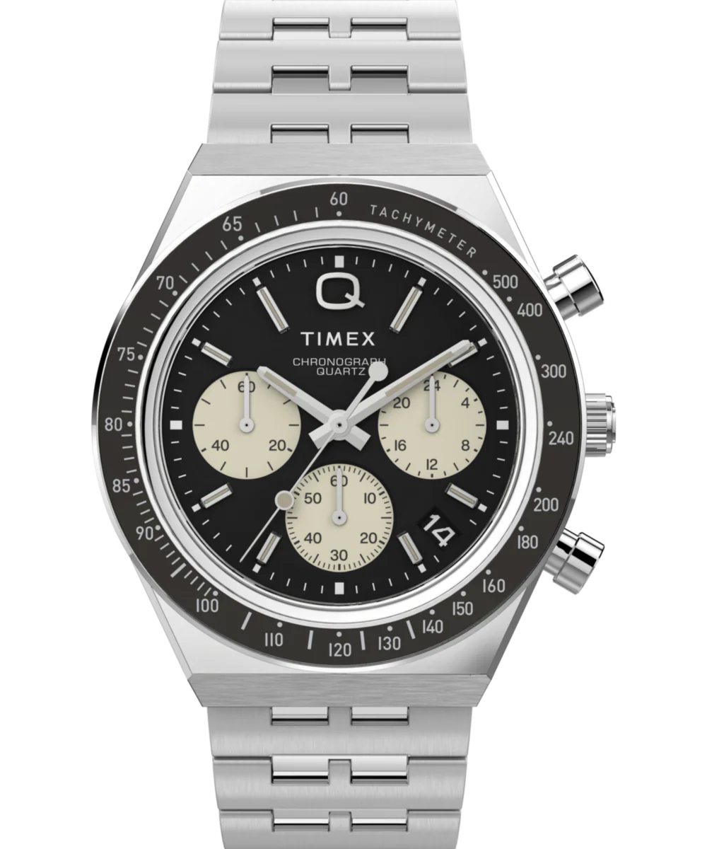 Image of Q Timex Chronograph 40mm Stainless Steel Bracelet Watch