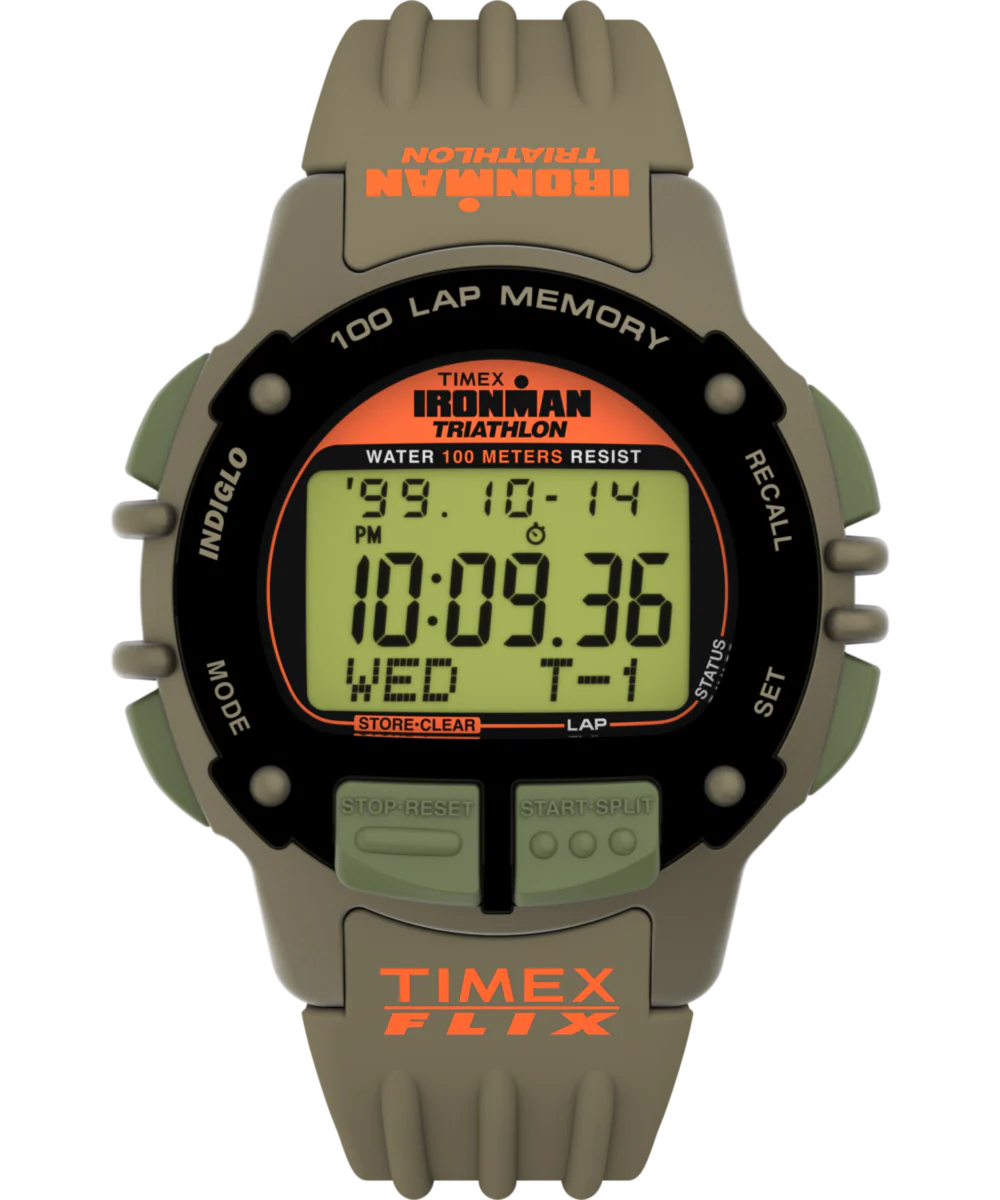 Image of Huckberry x TIMEX® IRONMAN® Flix 100 Lap 42mm Resin Strap Watch