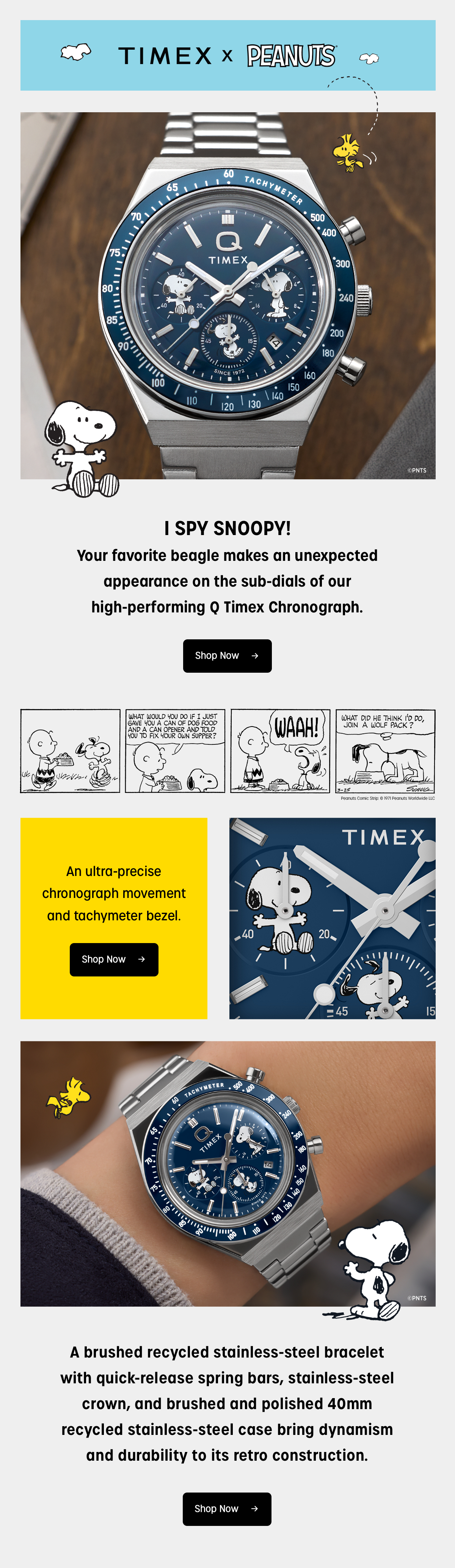 Peanuts x Q Timex Chronograph | Shop now