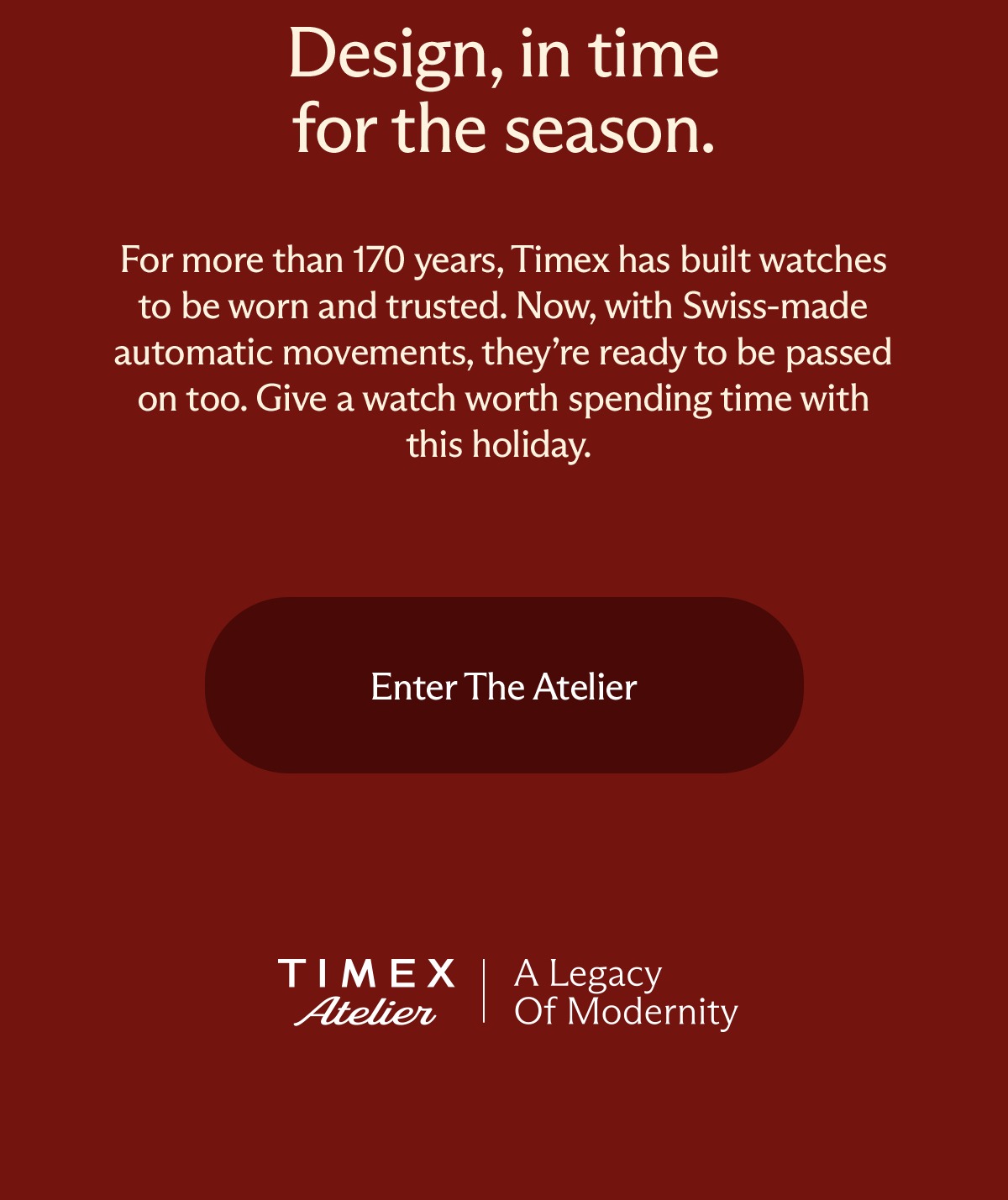Enter The Atelier - Timex Atelier