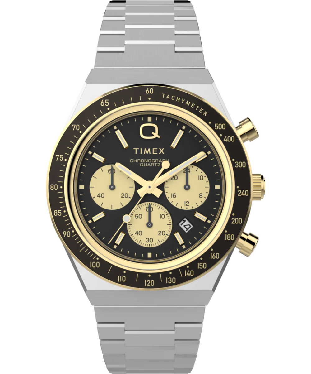 Image of Q Timex®&nbsp;Chronograph 40mm Stainless Steel Bracelet Watch&nbsp;