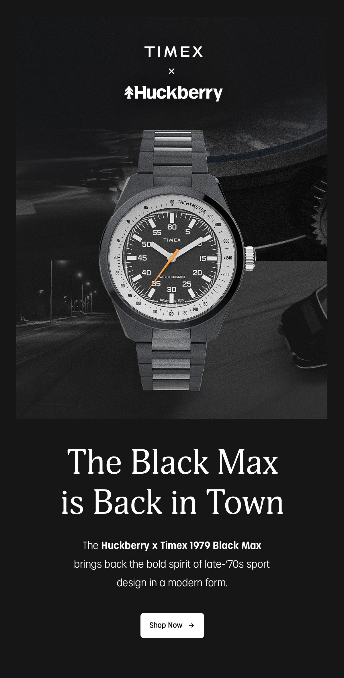 Shop Now - Timex x Huckberry Black Max